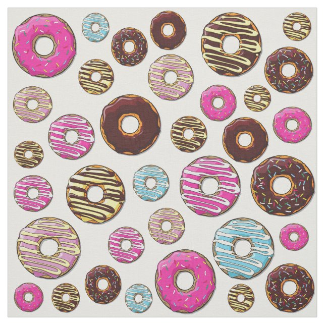 Pattern Of Doughnuts, Colourful Doughnuts, Sprinkl Fabric (Swatch)