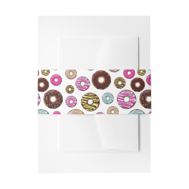 Pattern Of Doughnuts, Colourful Doughnuts, Sprinkl Invitation Belly Band (Front Example)