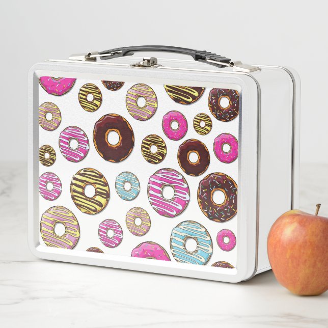 Pattern Of Doughnuts, Colourful Doughnuts, Sprinkl Metal Lunch Box (In Situ)
