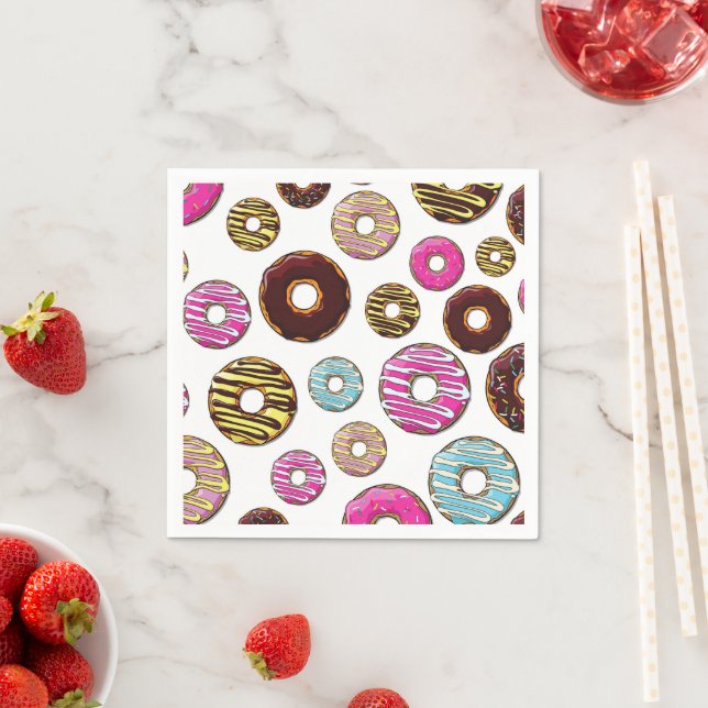 Pattern Of Doughnuts, Colourful Doughnuts, Sprinkl Napkin (Insitu)