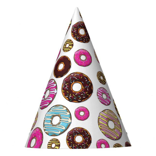 Pattern Of Doughnuts, Colourful Doughnuts, Sprinkl Party Hat (Front)