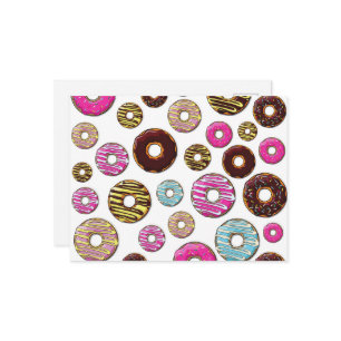 Pattern Of Doughnuts, Colourful Doughnuts, Sprinkl Postcard
