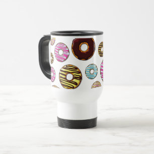 Pattern Of Doughnuts, Colourful Doughnuts, Sprinkl Travel Mug