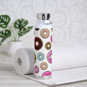 Pattern Of Doughnuts, Colourful Doughnuts, Sprinkl Water Bottle
