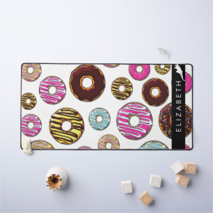 Pattern Of Doughnuts, Colourful Doughnuts, Your Na Desk Mat