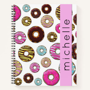 Pattern Of Doughnuts, Colourful Doughnuts, Your Na Notebook