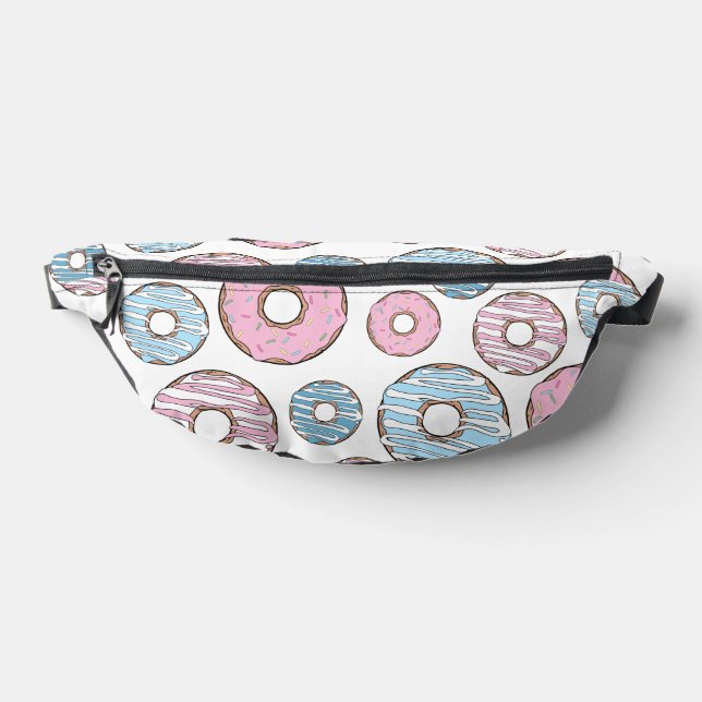 Pattern Of Doughnuts, Pink Doughnuts, Blue Doughnu Fanny Pack (Lay Down)