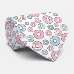Pattern Of Doughnuts, Pink Doughnuts, Blue Doughnu Tie