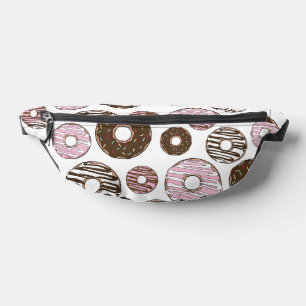 Pattern Of Doughnuts, Pink Doughnuts, Brown Doughn Fanny Pack