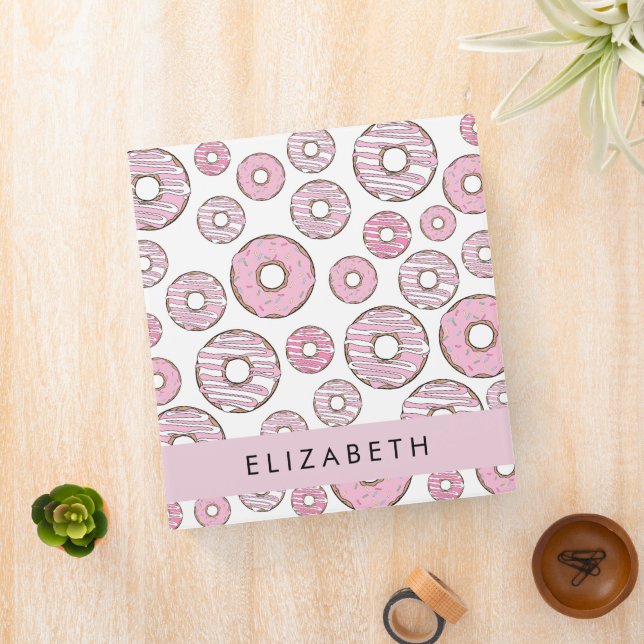 Pattern Of Doughnuts, Pink Doughnuts, Icing, Your  Binder (In Situ)