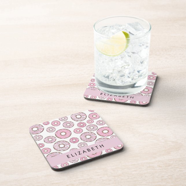 Pattern Of Doughnuts, Pink Doughnuts, Icing, Your  Coaster (Right Side)