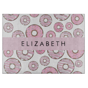 Pattern Of Doughnuts, Pink Doughnuts, Icing, Your  Cutting Board