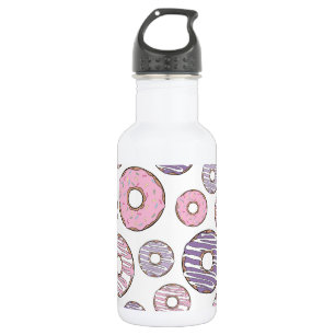 Pattern Of Doughnuts, Pink Doughnuts, Purple Dough 532 Ml Water Bottle