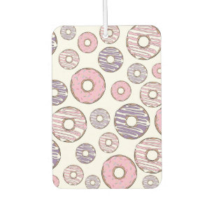 Pattern Of Doughnuts, Pink Doughnuts, Purple Dough Air Freshener