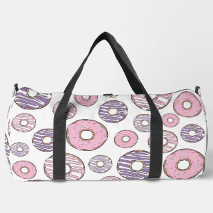 Pattern Of Doughnuts, Pink Doughnuts, Purple Dough Duffle Bag