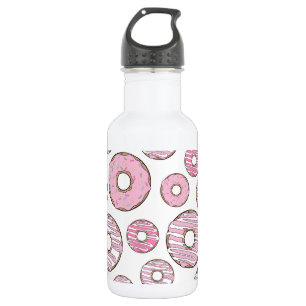 Pattern Of Doughnuts, Pink Doughnuts, Sprinkles 532 Ml Water Bottle