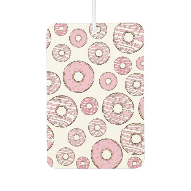 Pattern Of Doughnuts, Pink Doughnuts, Sprinkles Air Freshener (Front)