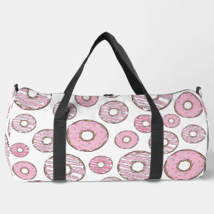 Pattern Of Doughnuts, Pink Doughnuts, Sprinkles Duffle Bag