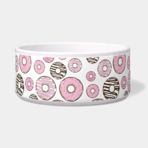 Pattern Of Doughnuts, Pink Doughnuts, White Doughn