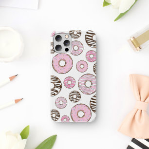 Pattern Of Doughnuts, Pink Doughnuts, White Doughn