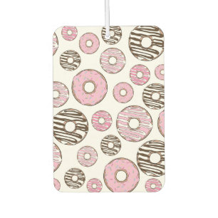 Pattern Of Doughnuts, Pink Doughnuts, White Doughn Air Freshener