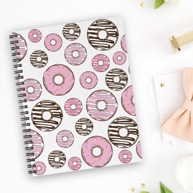 Pattern Of Doughnuts, Pink Doughnuts, White Doughn Notebook (Creator Uploaded)
