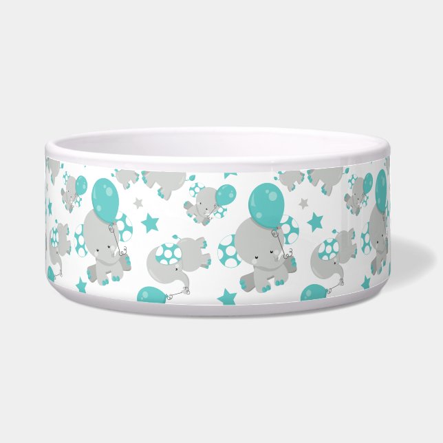 Pattern Of Elephants, Cute Elephants - Blue Grey (Front)