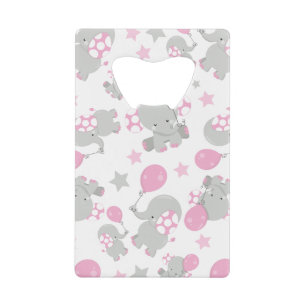Pattern of Elephants, Cute Elephants - Pink Gray