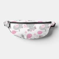 Pattern of Elephants, Cute Elephants - Pink Gray