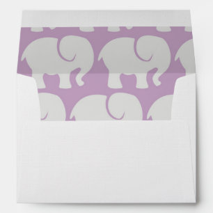 Pattern Of Elephants, Elephant Pattern, Purple Envelope