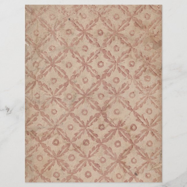 Pattern of Flowers and Circles Scrapbook Paper (Front)