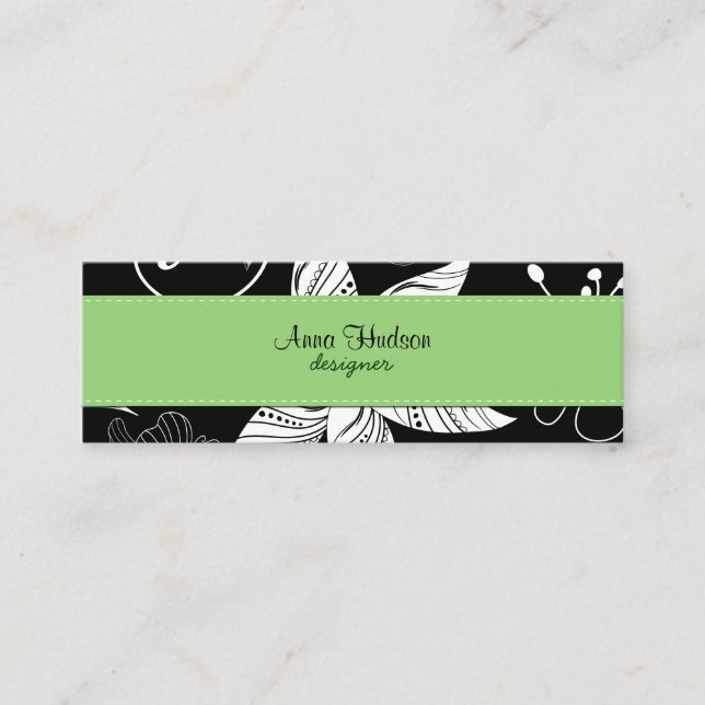 Pattern Of Flowers, Floral, Floristry, Flower Shop Mini Business Card (Front)