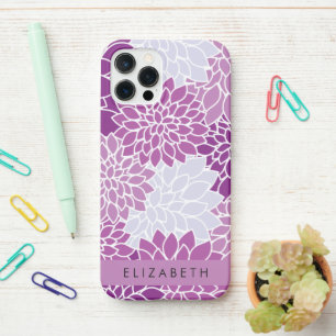Pattern Of Flowers, Purple Dahlia, Your Name iPhone 12 Pro Case