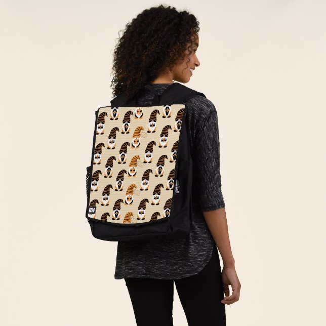 Pattern Of Gnomes, Halloween Gnomes Trick Or Treat Backpack (Worn)