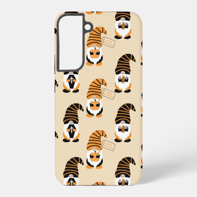 Pattern Of Gnomes, Halloween Gnomes Trick Or Treat Samsung Galaxy S22+ Case (Back)
