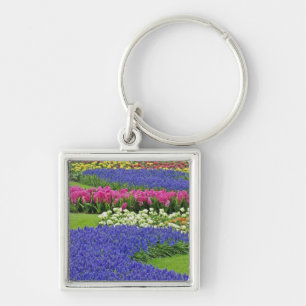 Pattern of Grape Hyacinth, tulips, and 3 Keychain