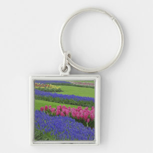 Pattern of Grape Hyacinth, tulips, and Keychain