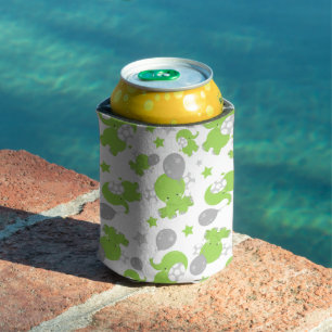 Pattern Of Green Elephants, Cute Elephants, Stars Can Cooler