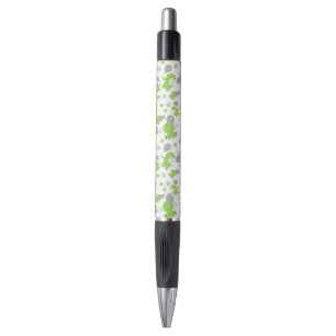 Pattern Of Green Elephants, Cute Elephants, Stars Pen