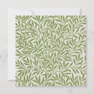Pattern of green leafy branches  thank you card