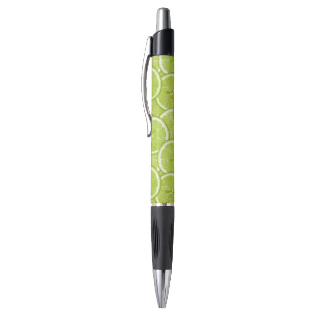 Pattern Of Green Lime Slices Pen (Top (Vertical))
