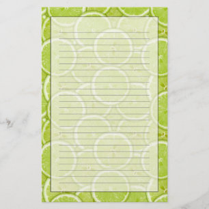 Pattern Of Green Lime Slices Stationery