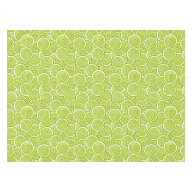 Pattern Of Green Lime Slices Tablecloth (Front (Horizontal))