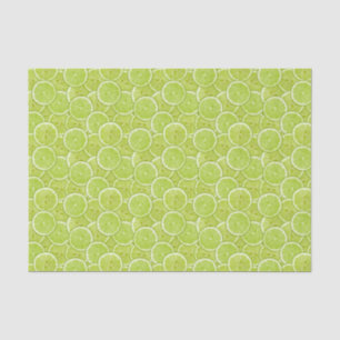 Pattern Of Green Lime Slices Tissue Paper