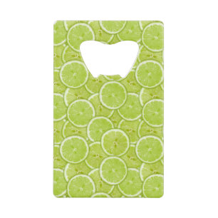 Pattern Of Green Lime Slices Wallet Bottle Opener