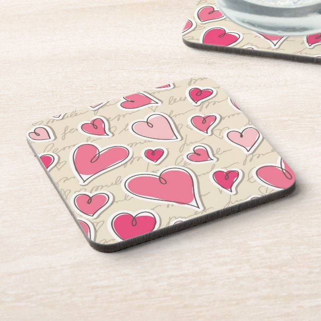 Pattern of Hearts Coaster (Left Side)