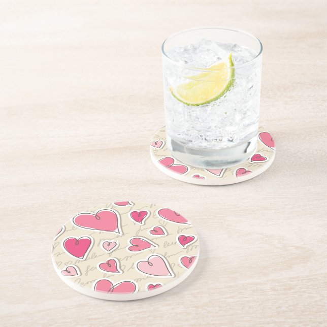 Pattern of Hearts Coaster (Side)