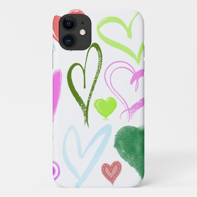 Pattern Of Hearts, Colourful Hearts, Hearts Patter Case-Mate iPhone Case (Back)