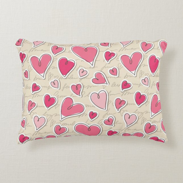 Pattern of Hearts Decorative Pillow (Front)