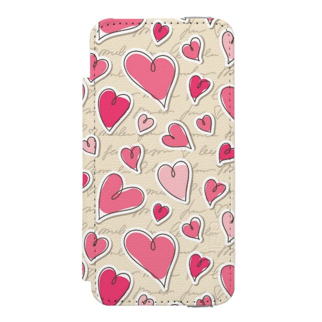 Pattern of Hearts Incipio iPhone Wallet Case (Folio Front)